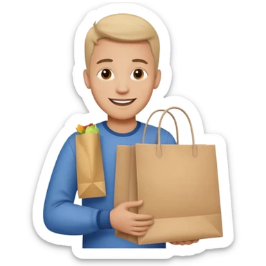 Shopping Bag man sticker