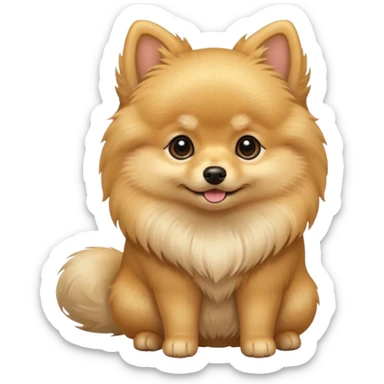 Create a cute tiny golden pomerania small not so furry sticker