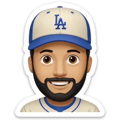 Can you make a guy with a black beard wearing an LA dodger hat? sticker