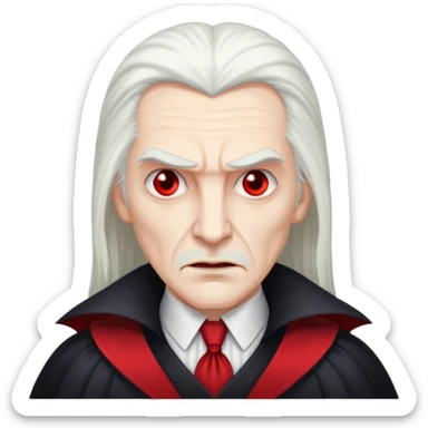 Dracula with long white hair sticker