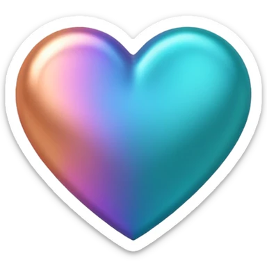I need a teal, orange , purple, and rose gold Heart emoji sticker