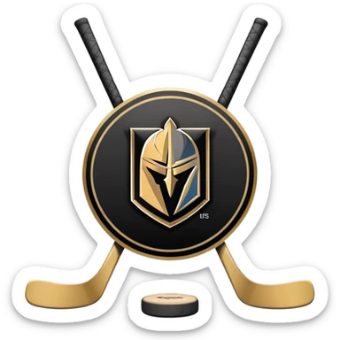  Vegas Golden Knights Alternate Logo with Hockey Sticks Behind It sticker