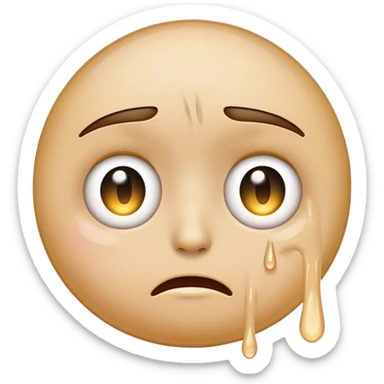 tear emoji with tear turning into dust sticker