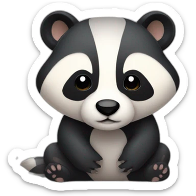 A cute badger good night with stars sticker