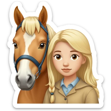 Haflinger horse Whit the girl sticker