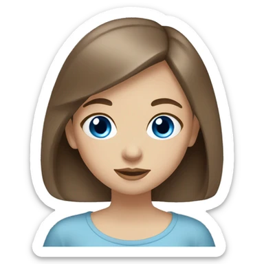 Girl sipping tea light brown hair blue eyes sticker