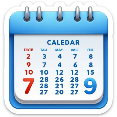 calendar, first page, day 1 sticker