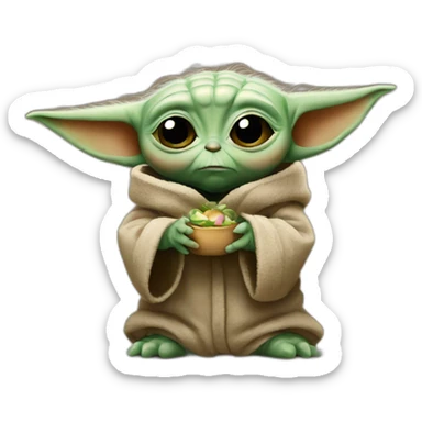 Baby yoda is worried sticker