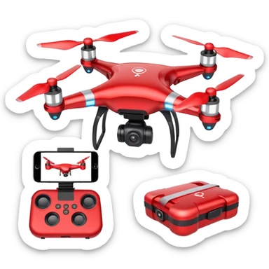 Red Drone – parcel grip + LED light sticker