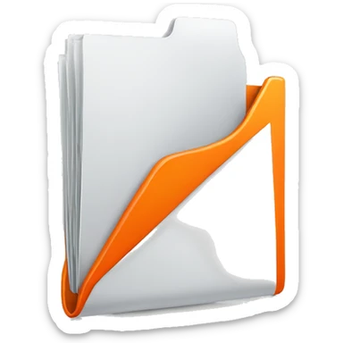Orange folder for documents sticker