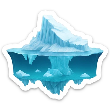 iceberg most part underwater some above sticker