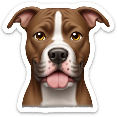 Brown pitbull gray face sticker