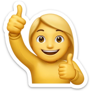 a yellow emoji smiling with a thumbs up sticker