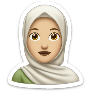 white woman wearing a hijab sticker