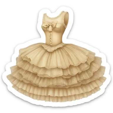 Vintage rococo begie  tutu sticker