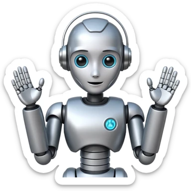 ai robot giving guide  sticker