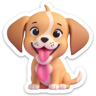 happy puppy with its tongue out, vibrant and fun sticker