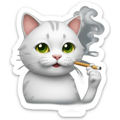 .cat smoking a cigarette. sticker