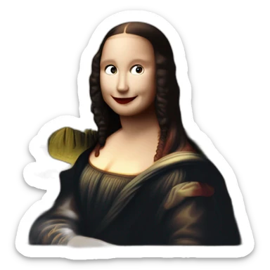 extremely beautiful mona lisa inside a frame sticker