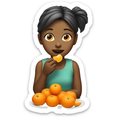 Girl eating mandarin sticker