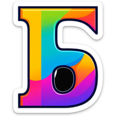 Colorful Gradient Alphabetical Letter “E” sticker