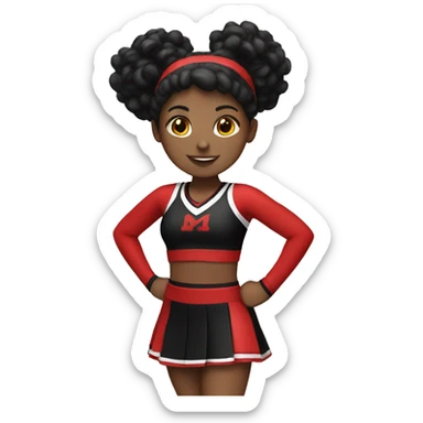 Cheerleader in red and black uniform sticker