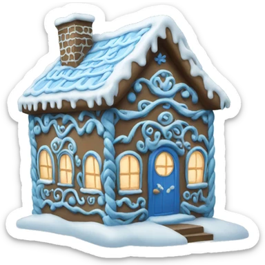 blue gingerbread house sticker