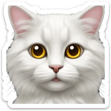 Gato angora negro con blanco ojos amarillos sticker