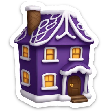 Cosy dark purple gingerbread house  sticker