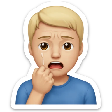 Tourne cet emoji 🤜 de -90 degrés et met le sur la bouche de cette emoji 😭 sticker