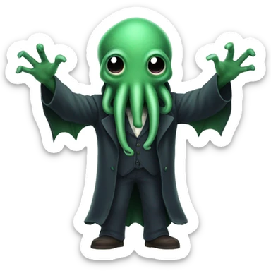 Cthulhu posing T-pose sticker
