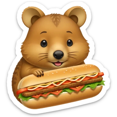 quokka eating bahn mi sticker