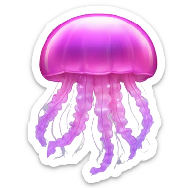pink shimmery iridescent jellyfish sticker