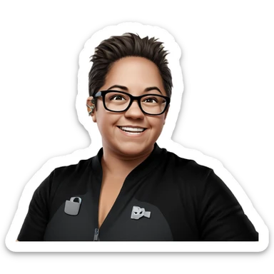 boy with glasses portrait sticker