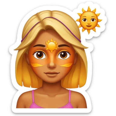 abstract art sun burned people on the beach sticker