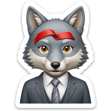 wolf in business suit (without whiskers) sticker