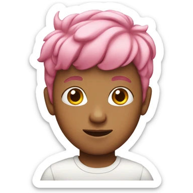 pink-haired boy with earrings sticker