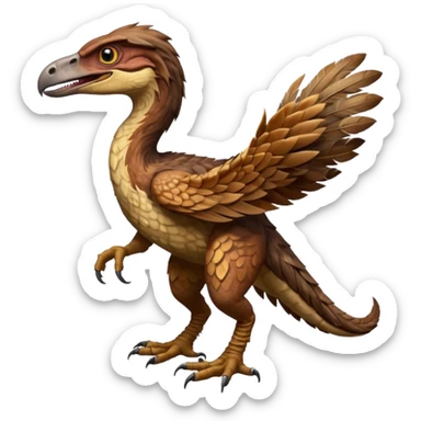 Utahraptor with a lot of feathers  sticker