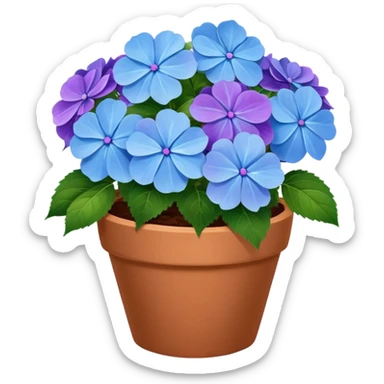 hydrangeas flower pot sticker