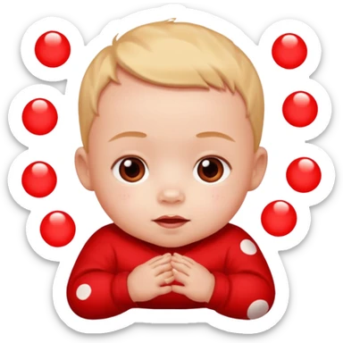 bebe com bolinhas vermelhas pequenas pelo corpo de tamanhos variados, menores e mais espalhads sticker