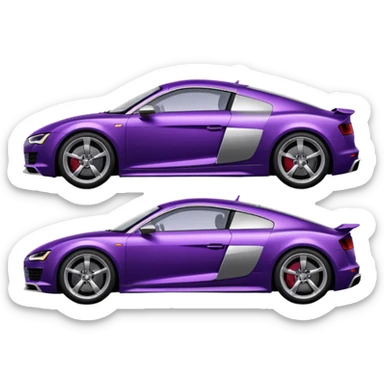 dark purple Audi sports car side view sticker