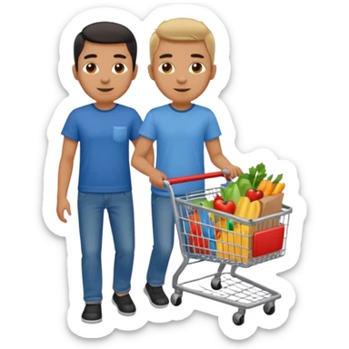 a man with a shopping cart full body sticker