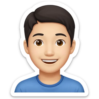 Asian individual age 18-22yr. Juvenile Adult - carefree. fun loving

 sticker