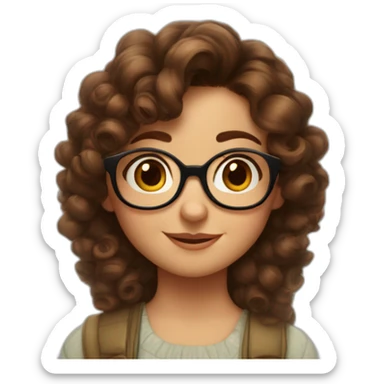 Disney Pixar Movie Poster Girl with a little curly brown hair, brown eyes and glasses sticker