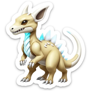 Shiny Exotic Excessive Mysterious Cubone-Marowak-Pokémon-Fakémon-hybrid-creature (full body) sticker