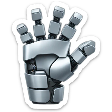 robotic hand rock chosen for rock paper scissors sticker