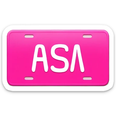 A pink license plate that says girly sticker