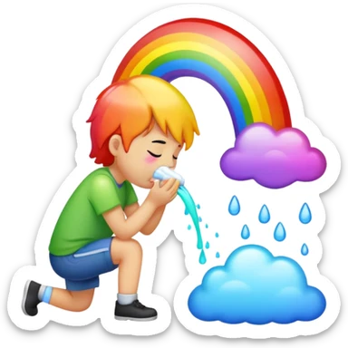 vomiting rainbows sticker