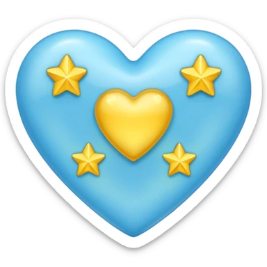 lightblue heart whit 3 stars sticker