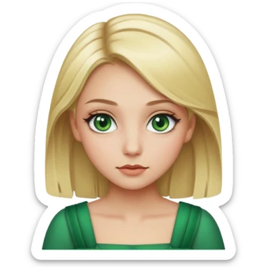 Fille blonde yeux vert  maquiller robe chronique sticker